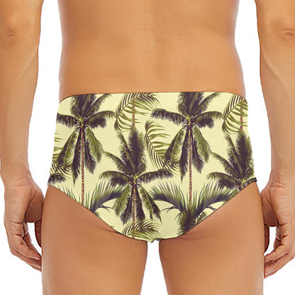Vintage Palm Tree Pattern Print Men's Triangle Swim Briefs