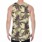 Vintage Palm Tree Pattern Print Men's Velvet Tank Top