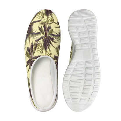 Vintage Palm Tree Pattern Print Mesh Casual Shoes