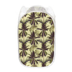 Vintage Palm Tree Pattern Print Mesh Laundry Hamper