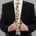 Vintage Palm Tree Pattern Print Necktie