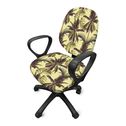 Vintage Palm Tree Pattern Print Office Chair Cover