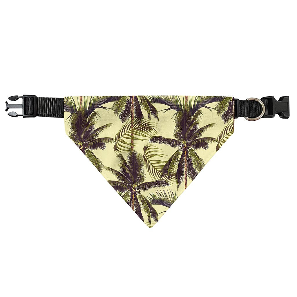 Vintage Palm Tree Pattern Print Over The Collar Dog Bandana