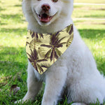 Vintage Palm Tree Pattern Print Over The Collar Dog Bandana