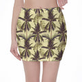 Vintage Palm Tree Pattern Print Pencil Mini Skirt