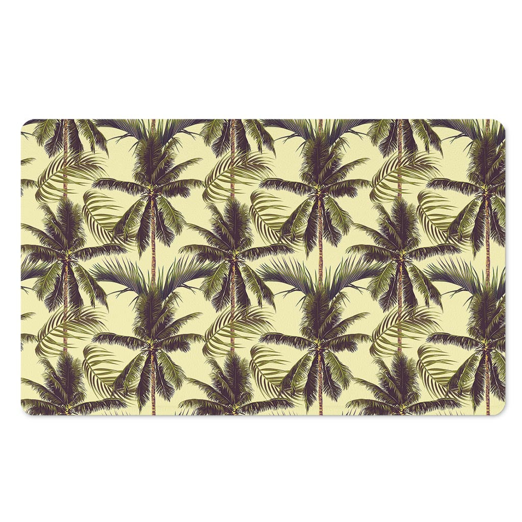 Vintage Palm Tree Pattern Print Polyester Doormat
