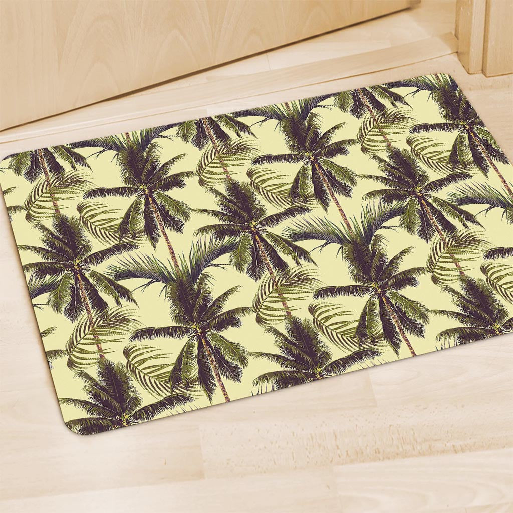Vintage Palm Tree Pattern Print Polyester Doormat