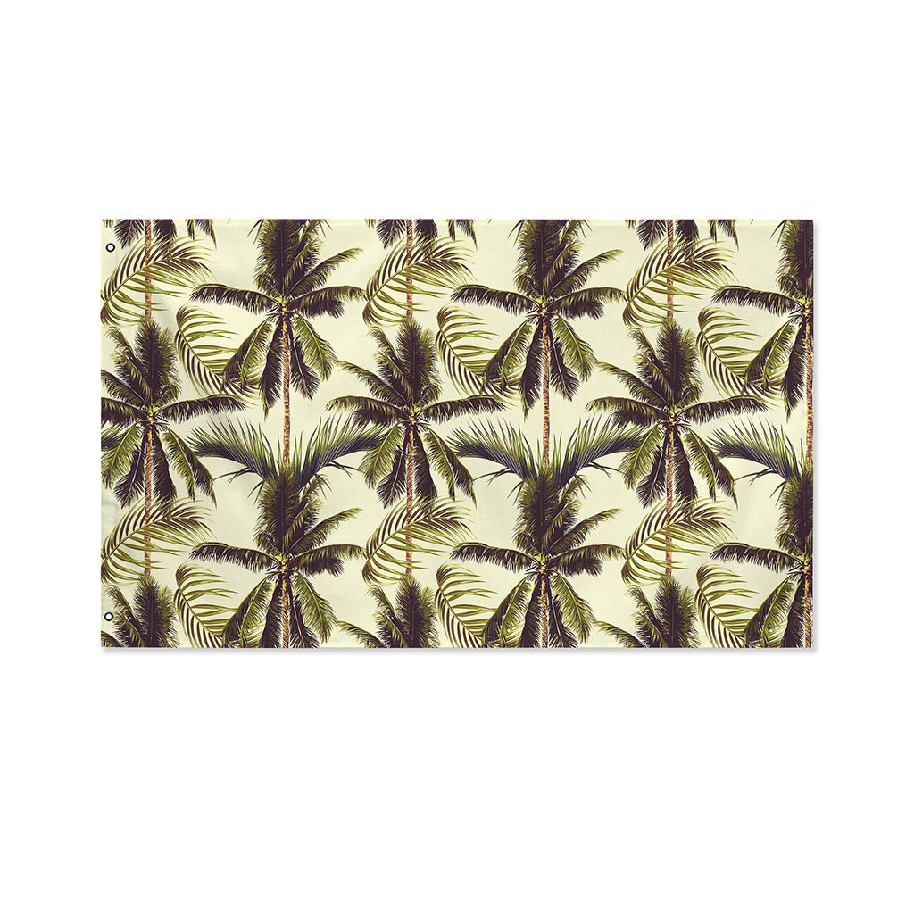 Vintage Palm Tree Pattern Print Polyester Flag