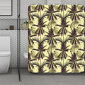 Vintage Palm Tree Pattern Print Polyester Shower Curtain