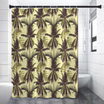 Vintage Palm Tree Pattern Print Premium Shower Curtain