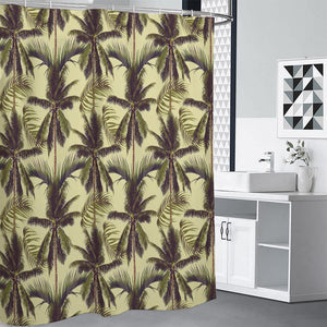 Vintage Palm Tree Pattern Print Premium Shower Curtain