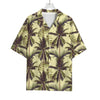 Vintage Palm Tree Pattern Print Rayon Hawaiian Shirt
