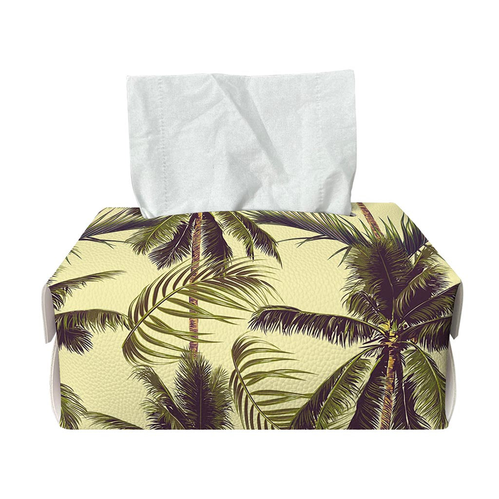 Vintage Palm Tree Pattern Print Rectangle Tissue Box Cover