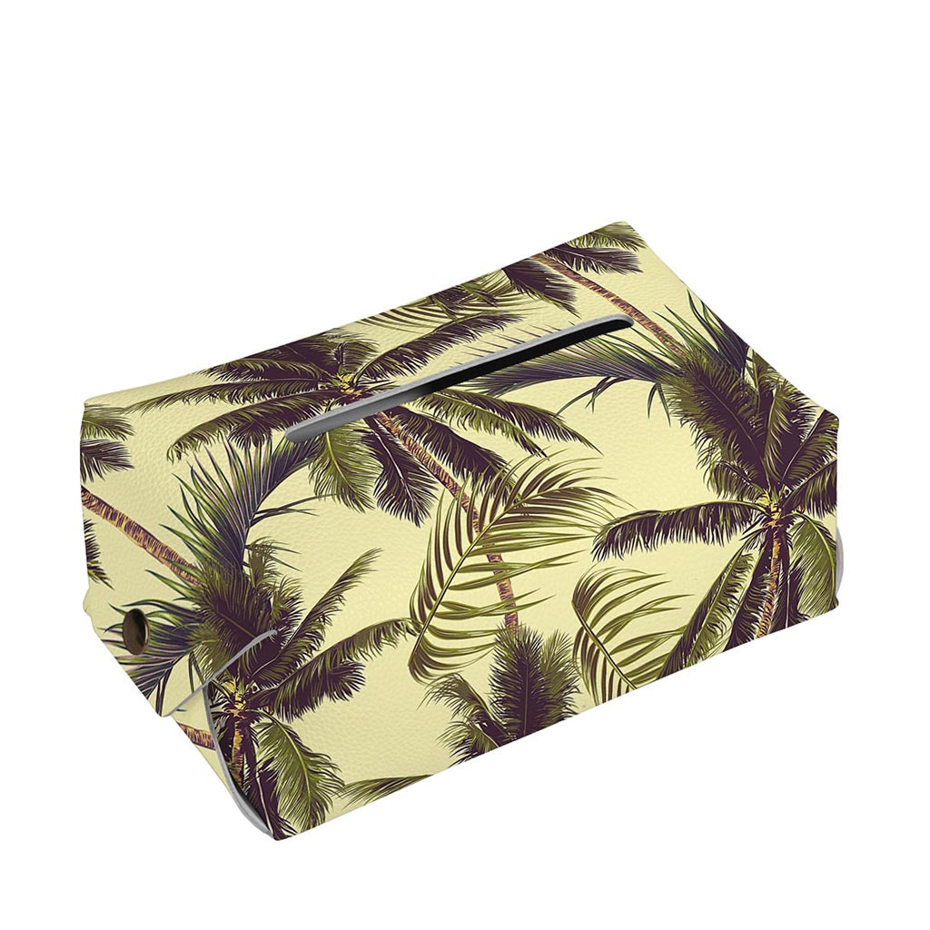Vintage Palm Tree Pattern Print Rectangle Tissue Box Cover