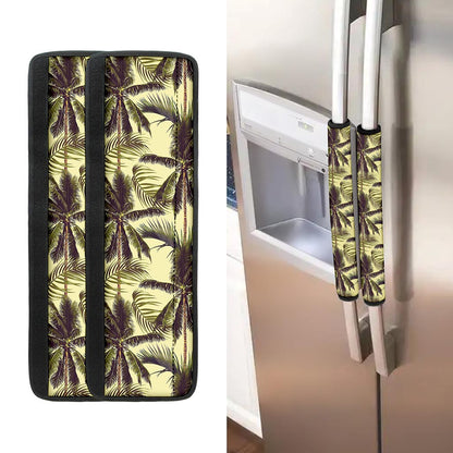 Vintage Palm Tree Pattern Print Refrigerator Handle Covers