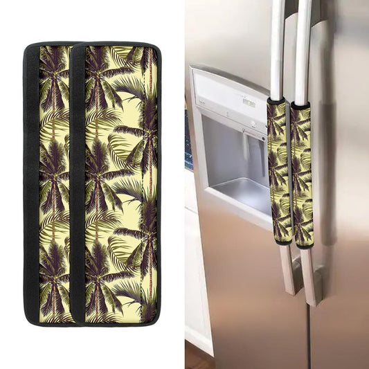 Vintage Palm Tree Pattern Print Refrigerator Handle Covers