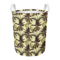 Vintage Palm Tree Pattern Print Round Laundry Basket