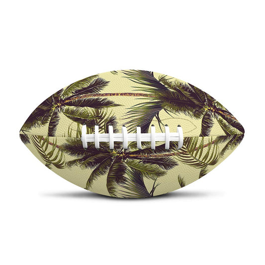 Vintage Palm Tree Pattern Print Rugby Ball
