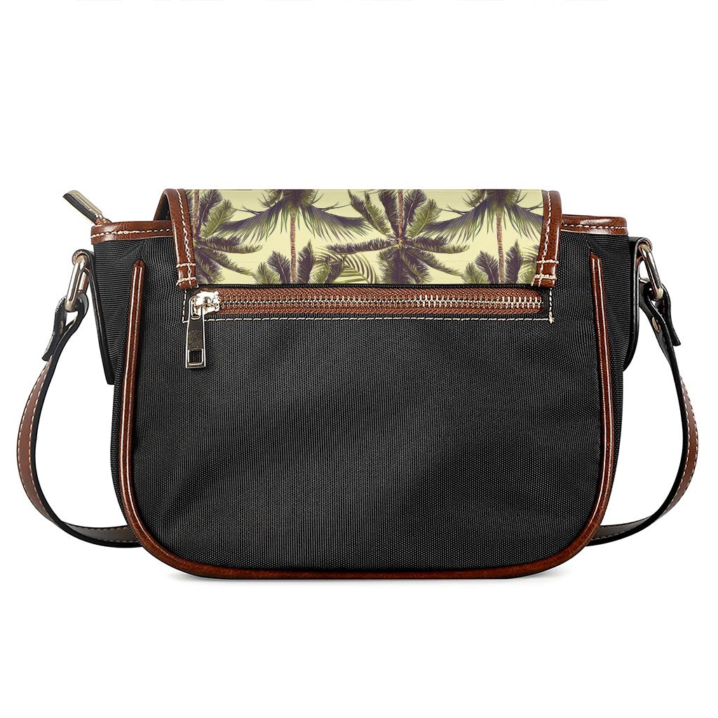 Vintage Palm Tree Pattern Print Saddle Bag