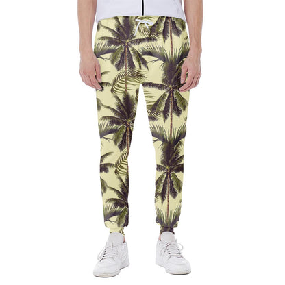 Vintage Palm Tree Pattern Print Scuba Joggers