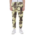 Vintage Palm Tree Pattern Print Scuba Joggers