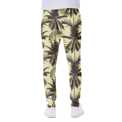 Vintage Palm Tree Pattern Print Scuba Joggers