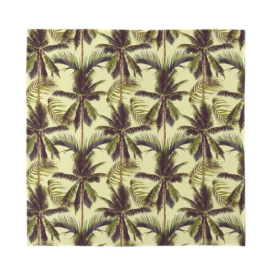 Vintage Palm Tree Pattern Print Silk Bandana