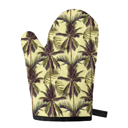 Vintage Palm Tree Pattern Print Single Oven Mitt