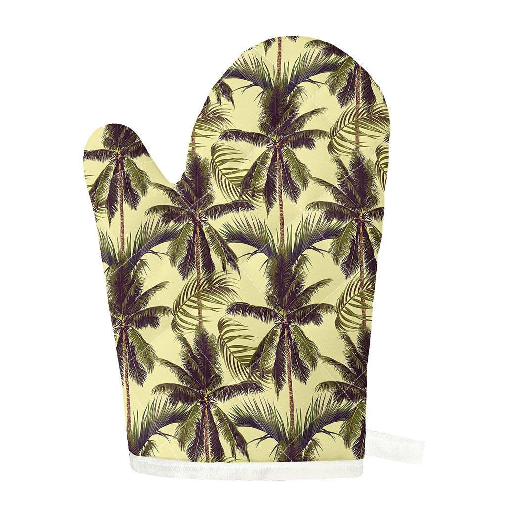Vintage Palm Tree Pattern Print Single Oven Mitt