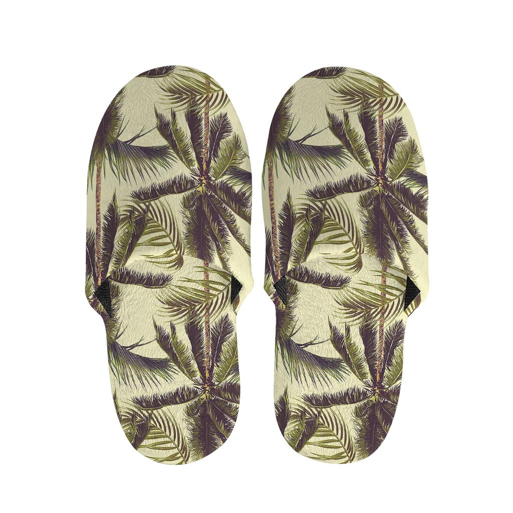 Vintage Palm Tree Pattern Print Slippers