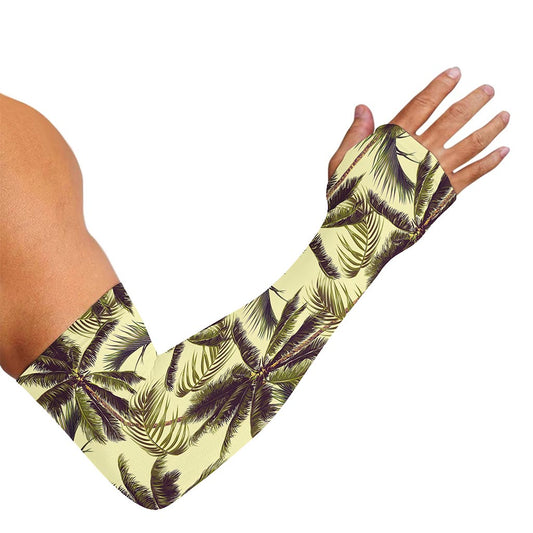 Vintage Palm Tree Pattern Print Sun Protection Arm Sleeves