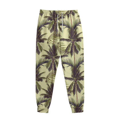 Vintage Palm Tree Pattern Print Sweatpants