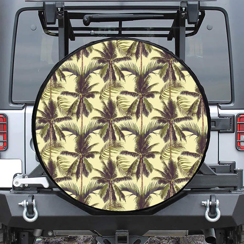 Vintage Palm Tree Pattern Print Tire Cover