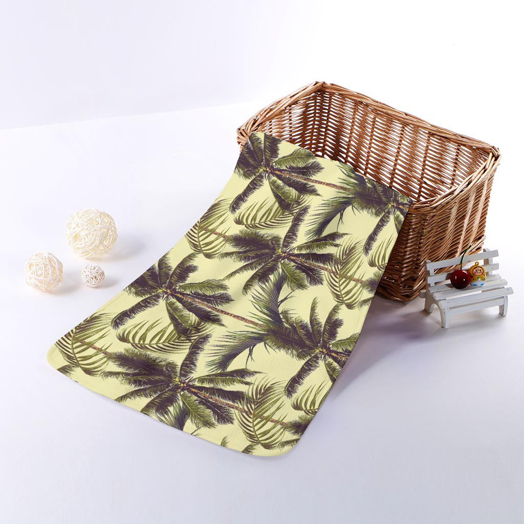 Vintage Palm Tree Pattern Print Towel