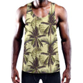Vintage Palm Tree Pattern Print Men's Workout Tank Top