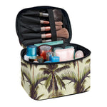 Vintage Palm Tree Pattern Print Travel Makeup Bag