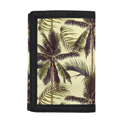 Vintage Palm Tree Pattern Print Trifold Wallet