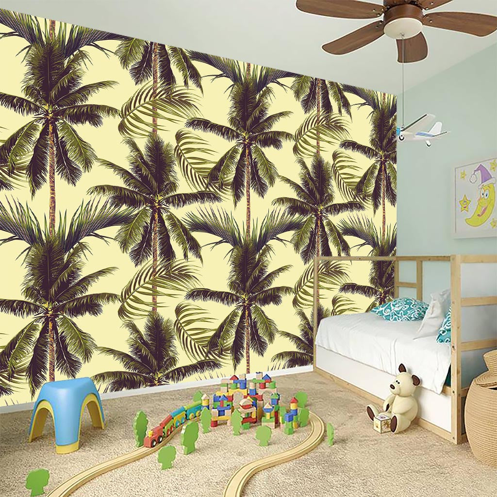 Vintage Palm Tree Pattern Print Wall Sticker