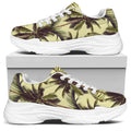 Vintage Palm Tree Pattern Print White Chunky Shoes