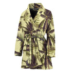 Vintage Palm Tree Pattern Print Women's Bathrobe