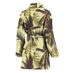 Vintage Palm Tree Pattern Print Women's Bathrobe