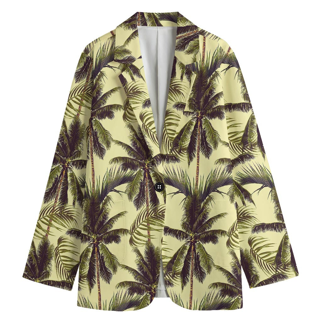 Vintage Palm Tree Pattern Print Women's Blazer