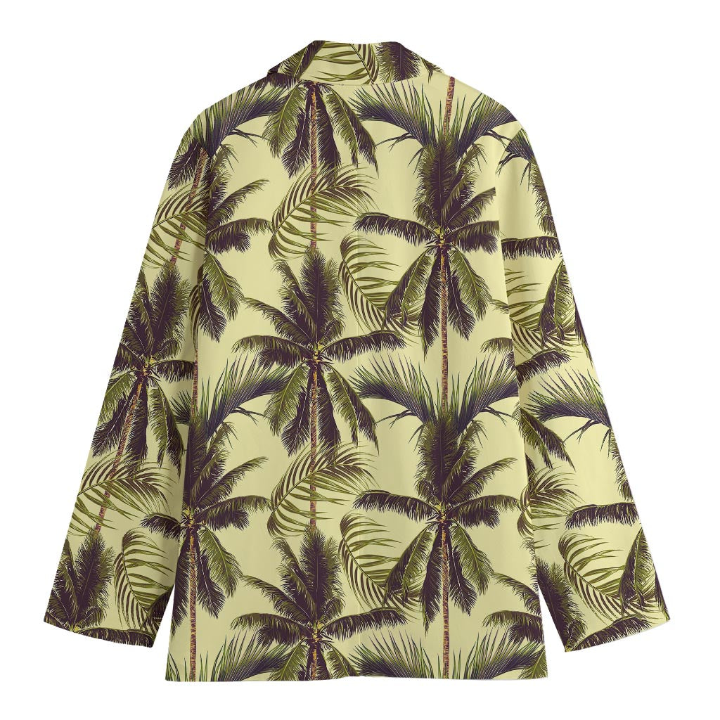 Vintage Palm Tree Pattern Print Women's Blazer
