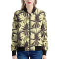 Vintage Palm Tree Pattern Print Women's Bomber Jacket