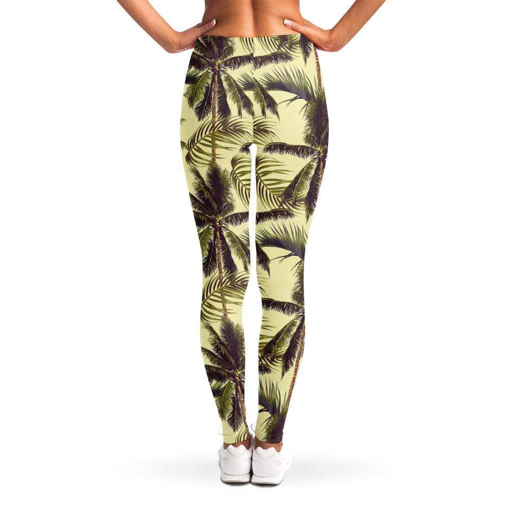 Vintage Palm Tree Pattern Print Women's Leggings