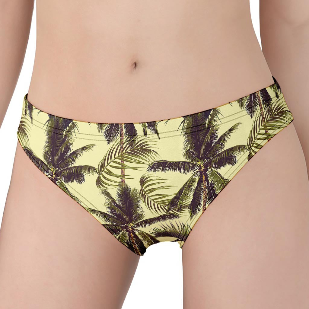 Vintage Palm Tree Pattern Print Women's Panties