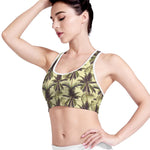 Vintage Palm Tree Pattern Print Women's Sports Bra