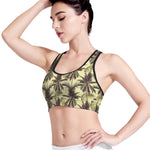 Vintage Palm Tree Pattern Print Women's Sports Bra