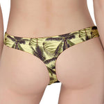 Vintage Palm Tree Pattern Print Women's Thong