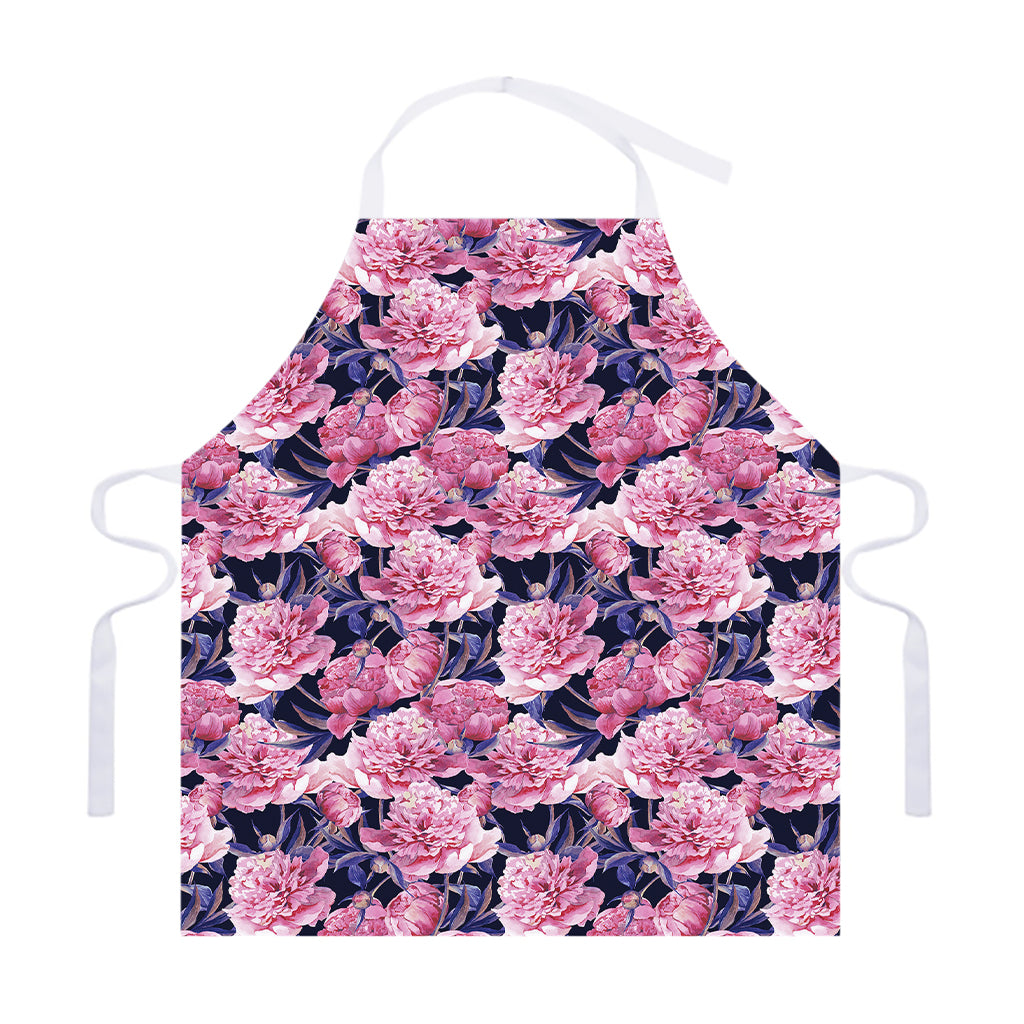 Vintage Pink Peony Floral Print Adjustable Apron
